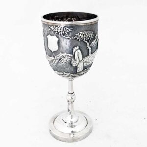 CHINESE EXPORT SILVER SCENE GOBLET