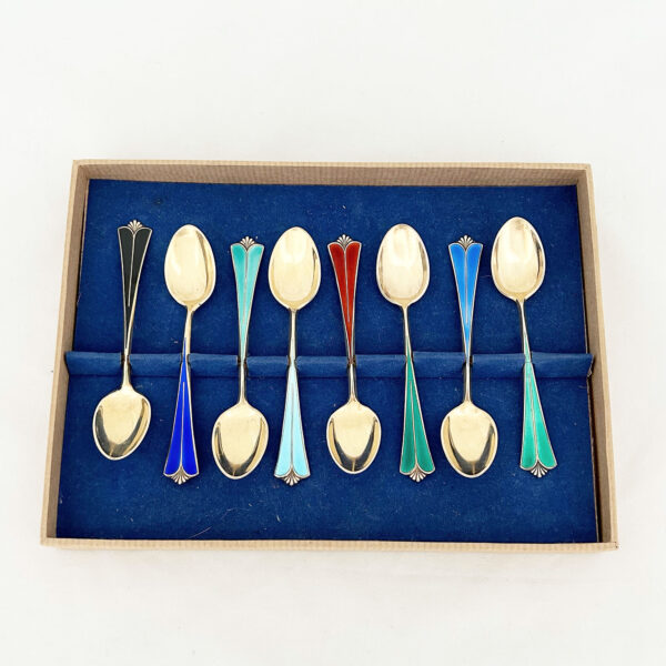 SILVER AND ENAMEL SPOONS - Image 2