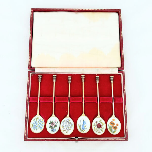 SILVER AND ENAMEL SPOONS - Image 4