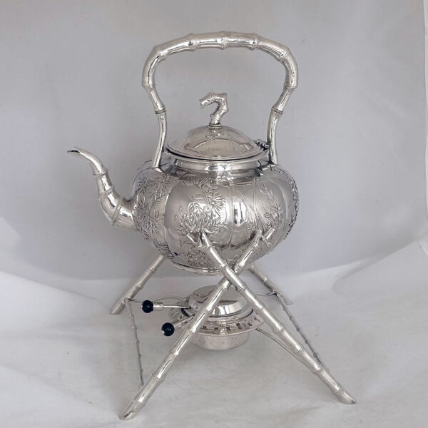 CHINESE EXPORT SILVER KETTLE - Image 2
