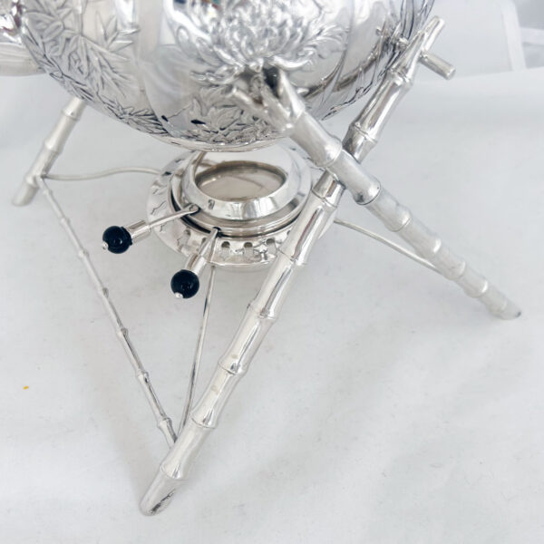 CHINESE EXPORT SILVER KETTLE - Image 3