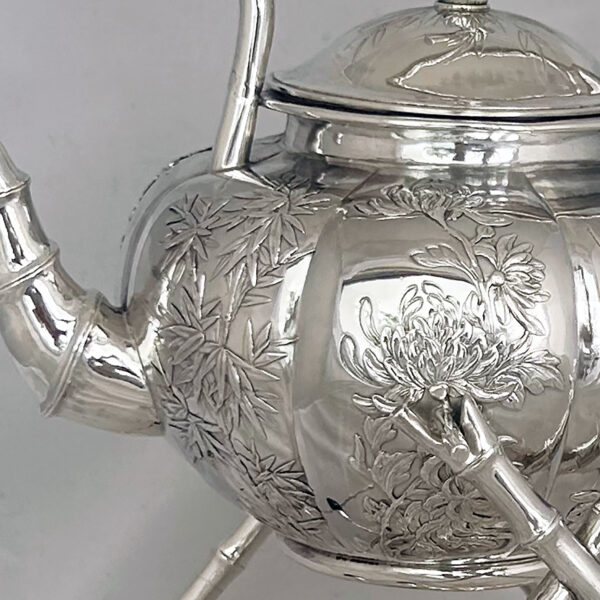 CHINESE EXPORT SILVER KETTLE - Image 6