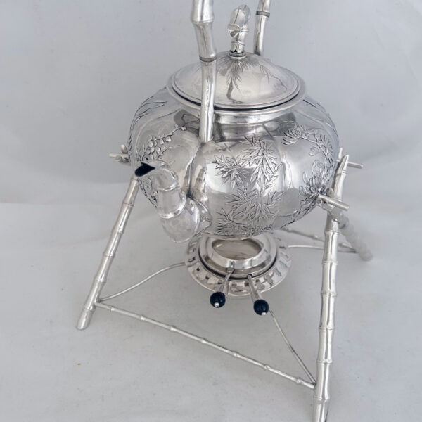 CHINESE EXPORT SILVER KETTLE - Image 4