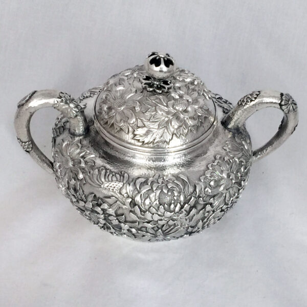 JAPANESE EXPORT SILVER TEA SET - Image 4