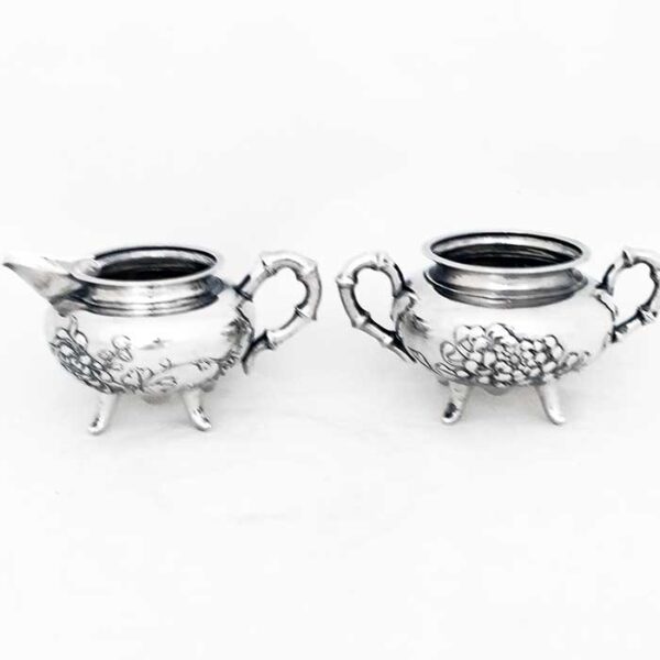 CHINESE EXPORT SILVER TEA SET - Image 3