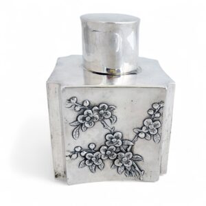 CHINESE EXPORT SILVER TEA CADDY