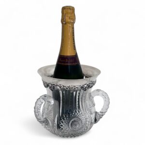 AMERICAN STERLING SILVER AND CRYSTAL WINE COOLER