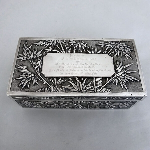 CHINESE EXPORT SILVER BAMBOO BOX - Image 2