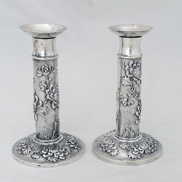 CHINESE EXPORT SILVER CANDLESTICKS - Image 7