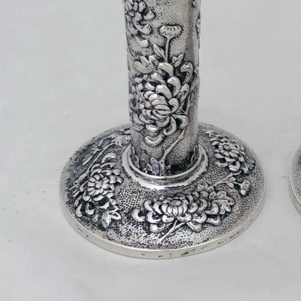 CHINESE EXPORT SILVER CANDLESTICKS - Image 2