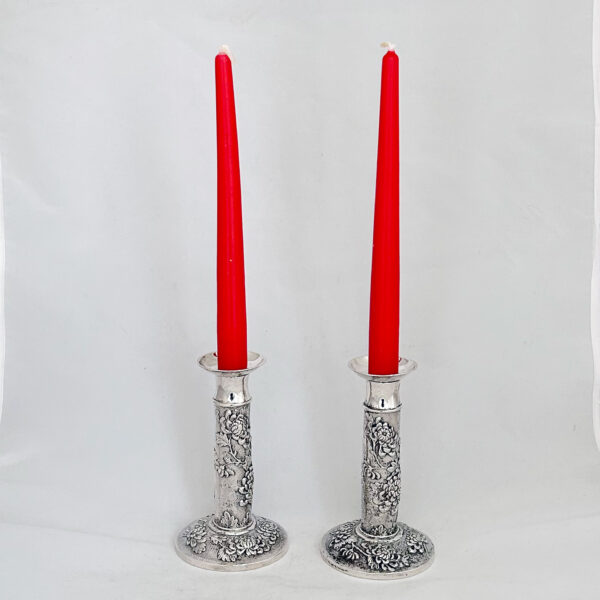 CHINESE EXPORT SILVER CANDLESTICKS - Image 6