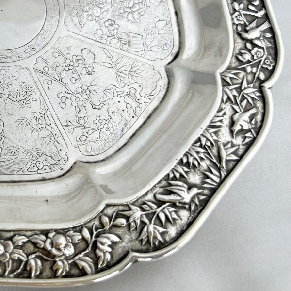 CHINESE EXPORT SILVER SALVER - Image 8