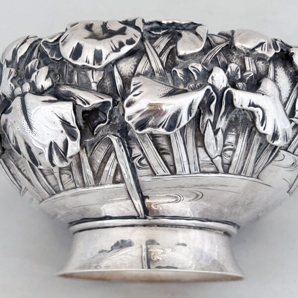 JAPANESE EXPORT SILVER IRIS BOWL - Image 4