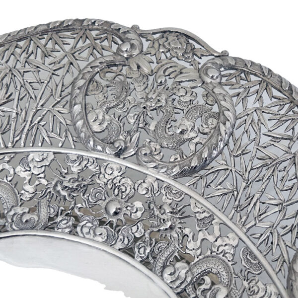 LARGE CHINESE EXPORT SILVER TAZZA - Image 3