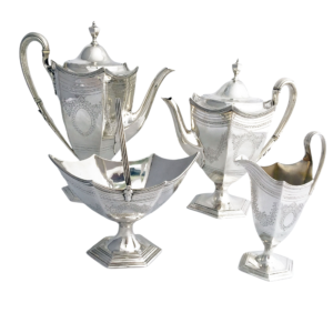 ENGLISH SILVER VICTORIAN TEA SET